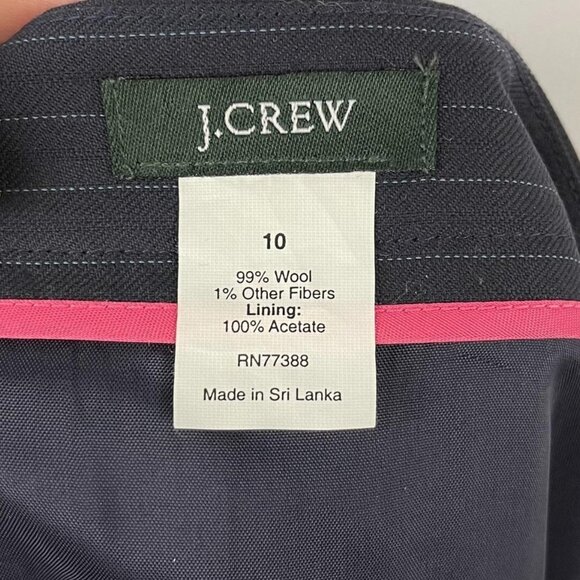 J. Crew Pleated pencil skirt size 10 navy white stripe - Picture 5 of 5